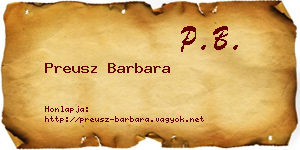 Preusz Barbara névjegykártya